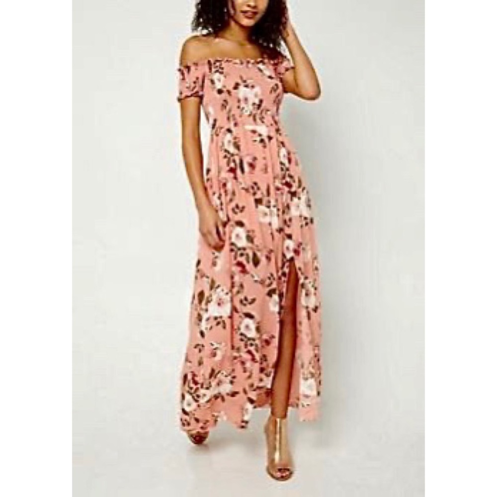 Off the shoulder floral maxi dress